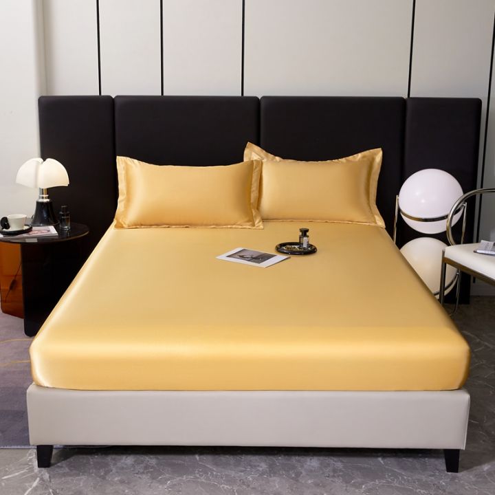 Satin%20Rayon%20Fitted%20Sheet%20Solid%20Color%20Mattress%20Cover%20With%20Elastic%20Band%20Bed%20Sheet%20High-End%20Home%20Hotel%20Bedding%20Fit%20Sheet%20-%20Image%207