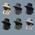 Summer Sun Hats UV Protection Outdoor Hunting Fishing Cap For Men Women Hiking Camping Visor Bucket Hat Neck Flap Fisherman Hat. 