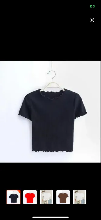 Lettuce%20short%20sleeve%20crop%20top%20Rib%20fabric%20-%20Image%203