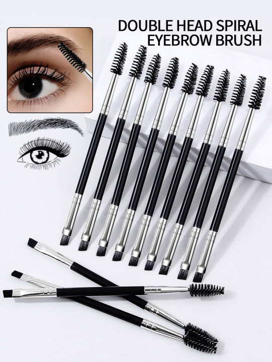 Eyebrow Brush Eyelash Comb makeup brushes Dual Ended Angled brush Spoolie brush 2 in 1 Lash eyebrow brush set makeup tool