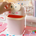 Mini Frog Desktop Trash Can Cute Small Trash Can with Lid Flip Trash Can. 