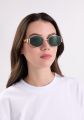 CREEK Trendy Retro Oval Sunglasses for Women – Golden Frame with Green UV Lenses | 2025 Designer Fashion Shades. 