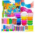 pack of 12 slime multicolor 6 glitter bottle orbeez animals and balls / foam clay icecream stick pack. 