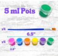 3ml Mini Pot strip Acrylic painting colours with brush. 