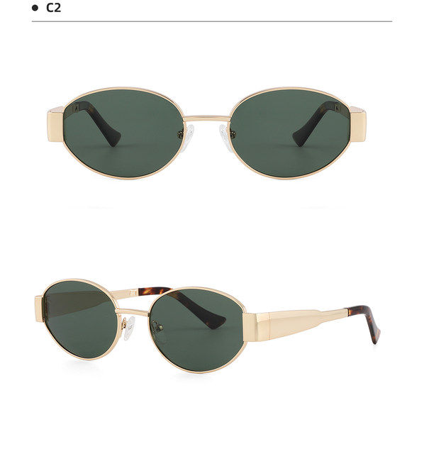 CREEK%20Trendy%20Retro%20Oval%20Sunglasses%20for%20Women%20%E2%80%93%20Golden%20Frame%20with%20Green%20UV%20Lenses%20%7C%202025%20Designer%20Fashion%20Shades%20-%20Image%205