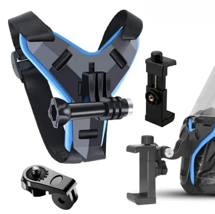 Motorcycle Helmet Chin Stand Mount Holder for Mobile Phones Camera Action Cam Go Pro NF MART