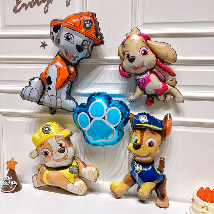 Paw Patrol Cartoon Dog Balloon Ryder Chase Skye  Aluminum Film Balloon Toys Children's Birthday Party Decoration