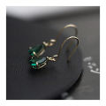 New  2024 Sterling Silver Emerald Zircon Water Drop Earrings for Women Plated Gold Retro Original Jewelry aretes de mujer. 