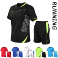 2 Pcs/Set Men's Tracksuit Gym Fitness Badminton Sports Suit Clothes Running Jogging Sport Wear Exercise Workout Set Sportswear. 