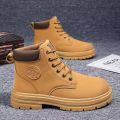 New autumn men shoes boots High Top Fashion Motorcycle Leather Shoes Outdoor leisure comfortable Boots male Lace-Up Botas.