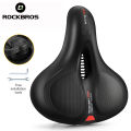 ROCKBROS Bicycle Saddle Rainproof PU Surface Soft Memory Sponge Shockproof Cycling Seat MTB Saddle Reflective Bike Saddle Seat. 