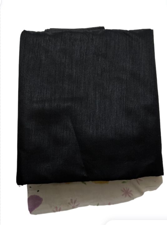 Black Raw silk plain fabric unstitched 2 piece  suit, 3.5 yard (length) * 1.5 yard(width) total . 1.75 yard for shirt and 1.75 yard for trouser #raw silk #silk #shiny fabric #shinng cloth #2 piece unstitched suit #rau silk #rao silk #cloth for saree 