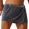 Sleep Bottoms Man Microfiber Pajamas Men Nightwear Short towel Pants Side Split Bathrobe Culottes Soft Thick.