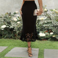 Women Pencil Skirt Bodycon Skirt Office Female Slim Knee Length High Waist Stretch  Pencil Skirts Jupe Femme Hollow Out. 