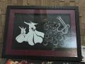 sufism with calligraphy handmade acrylic wall painting 18×24 with frame. 