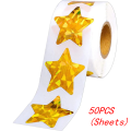 50-500pcs Colorful Star Stickers for Kids Reward School Classroom Adhesive Holographic Star Stickers for Teachers DIY Craft. 