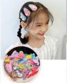 6 pcs Girls glitter star jelly tic tac pins - girls hair accessories - multicoloured mix character star filled silicon hair pins for girls and babies. 