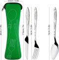Picnic Set Tableware Washable with Zipper Travel Cutlery Kit Case Portable Pouch for Dinner Household Tool Travel Camping Spoon. 