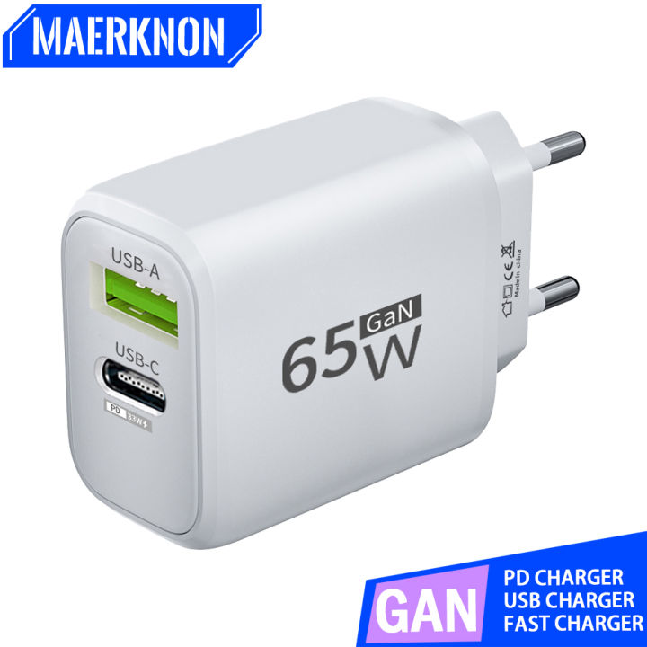 USB-зарядное устройство 65 Вт GaN Type C, адаптер питания PD для ...