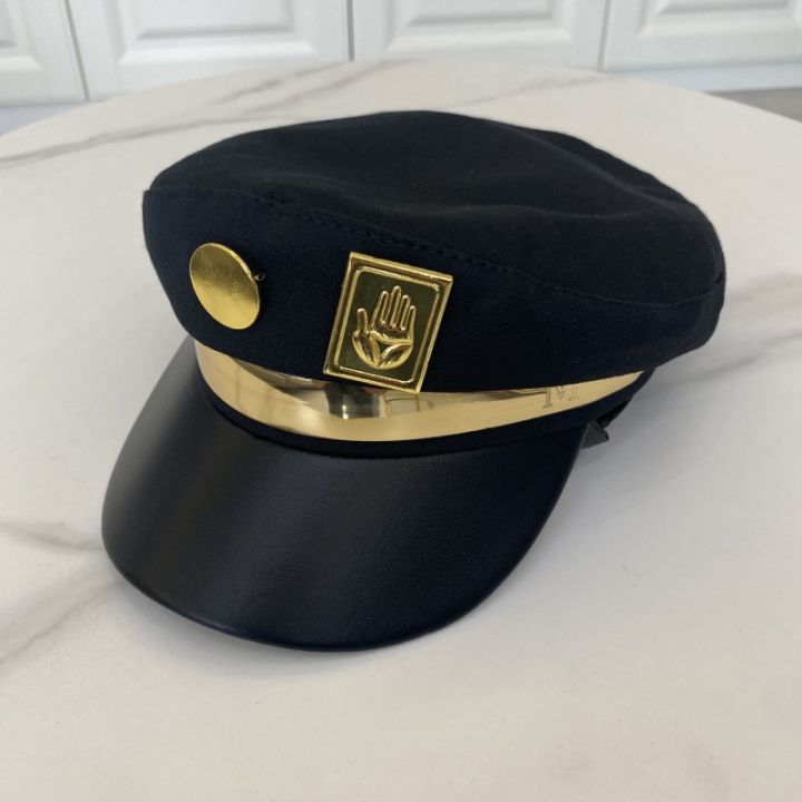 JoJo's%20Bizarre%20Adventure%20Kujo%20Jotaro%20Cosplay%20Cap%20Unisex%20Adult%20Metal%20Badge%20Hat%20Prop%20-%20Image%203