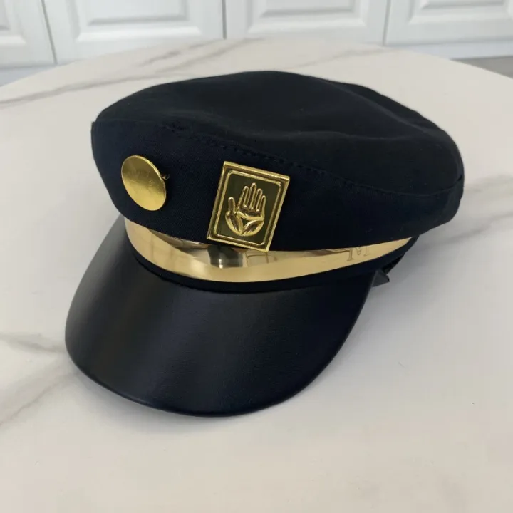 JoJo's%20Bizarre%20Adventure%20Kujo%20Jotaro%20Cosplay%20Cap%20Unisex%20Adult%20Metal%20Badge%20Hat%20Prop%20-%20Image%203