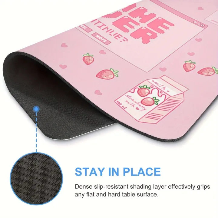 1pc%20Pink%20Game%20Over%20Design%20%20Mouse%20Pad,%20Non-Slip%20Base,%20Comfort%20Woven%20Fabric%20Surface,%20Desk%20Mat%20-%20Image%204