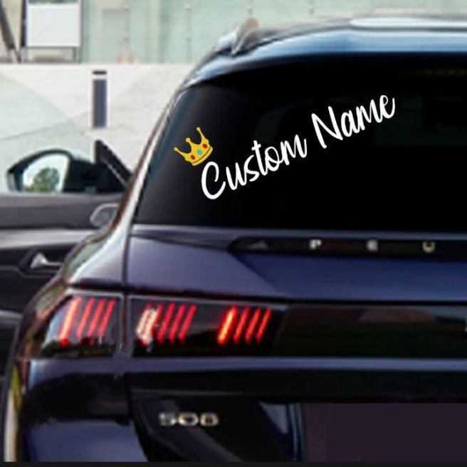 Custom name for car or etc 15×4 inches (colour and font of your choice ...