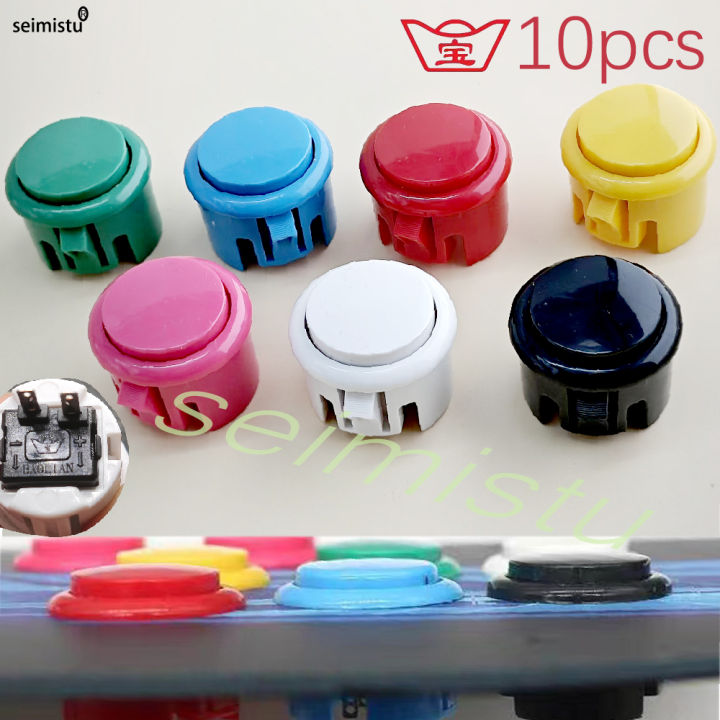 Arcade Push Button, Sanwa Hitachi Controller, Neo Geo, Nintendo Joystick, DIY Kit, Micro Switch Button, 10Pcs 24mm, 30mm buttons