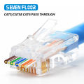 RJ45 Cat6 Pass Through Connectors and Strain Relief Boots, easy to Crimp Modular Plug for Solid or Stranded Network Cable. 