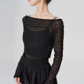 Ballet Top Women Ruffle Sleeve Dance Shirt Summer Cropped Fitted Dancewear.
