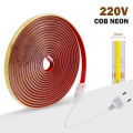 AC 220V COB Strip IP65 Waterproof 10CM Cut 240Leds/M 3000K 4000K 6000K Home Decor Flexible Ribbon Rope Tape LED Light. 