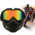 Detachable Bike Face Mask Goggles Stylish Design. 