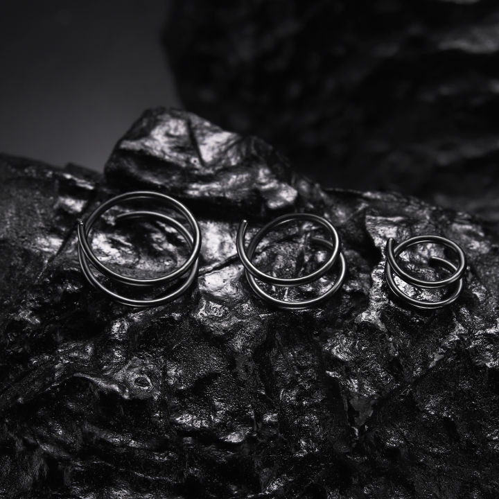 Titanium%203%20Pairs%20Double%20Hoop%20Nose%20Rings%206/8/10mm%20Hypoallergenic%20Small%20Spiral%20Piercing%20Jewelry%20for%20Men%20Women%2020G%20-%20Image%204