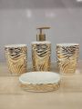 4 Pcs Ceramic Bathroom Accessories Set with Soap Holder, Toothbrush Holder, Soap Dish - Black Color. 