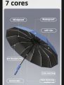 High Quality Auto-Folding Wooden Handle Umbrella 12-Rib
Reinforced Dual-Use Windproof Large Sun Rain
Umbrella Men and Women. 