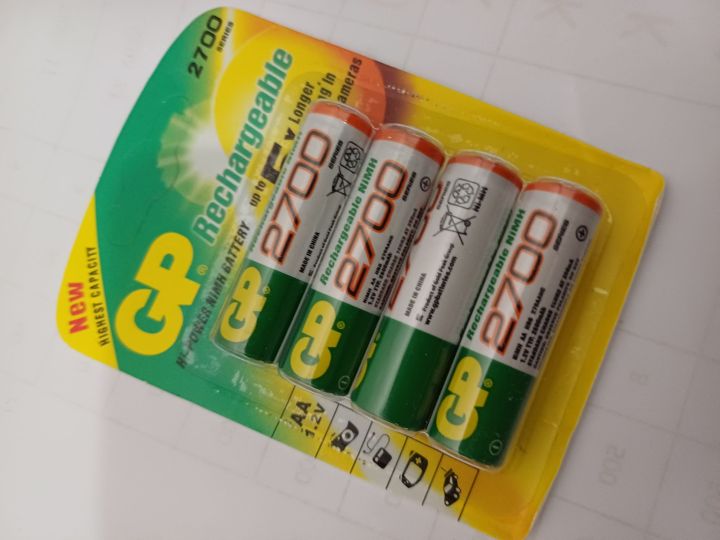 GP NiMH Rechargeable batteries AA 2700mAh 4pcs