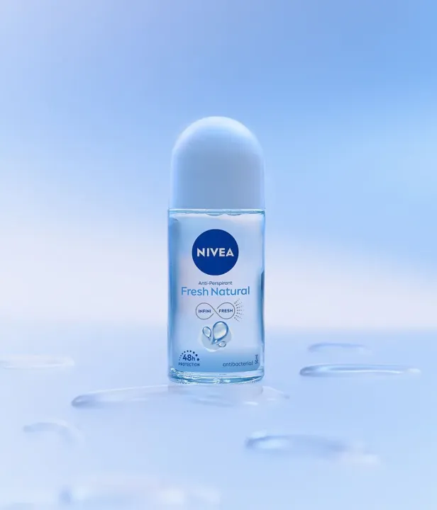 Nivea Fresh Natural 48H Antibacterial Protection Deodorant Roll On - 50ml