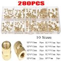 M2 M2.5 M3 M4 M5 M6 M8 M10 Brass Threaded Insert Nut Kit Hot Melt Heat Knurled Embed Injection Copper Insertnut for 3D Print. 