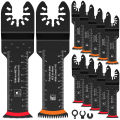 12Pcs Extra Long Oscillating Saw Blade Set Bi-Metal Oscillating Multitool Blade Precise Cut for Soft Metal Wood Plastic Nails. 
