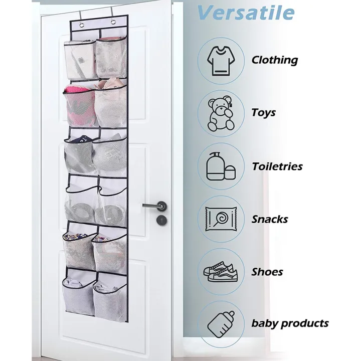 12%20Pockets%20Over%20the%20Door%20Shoe%20Organizer%20Large%20Mesh%20Pockets%20With%202%20Hooks%20Transparent%20Fabric%20Shoe%20Rack%20Storage%20Bag%20For%20Bedroom%20-%20Image%202