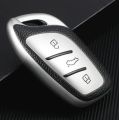 Mg hs key cover silver leather - premium quality - Mg hs accessories. 