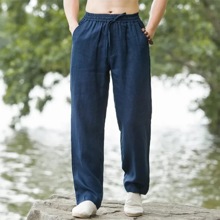 New%20Men's%20Beach%20Pants%20Joggers%20Fashion%20Cotton%20Linen%20Sweatpants%20Casual%20Pants%20Hawaiian%20Vacation%20Loose%20Spring/Summer%20Long%20M-4XL%20-%20Image%206