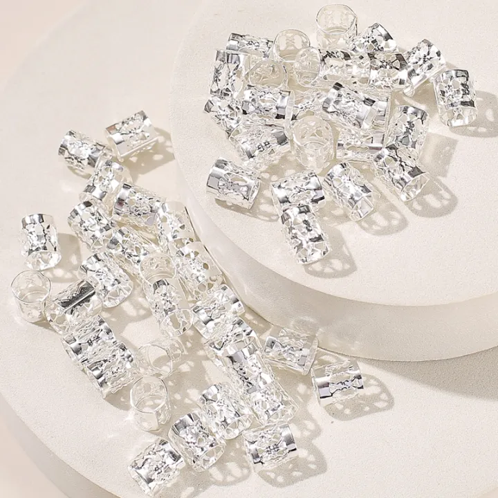 50pcs%20Metal%20Hollow%20Out%20Hair%20Ring%20Accessories,Beads%20Hair%20Braid%20Rings%20Clips%20Dread%20Locks%20Hair%20Braiding%20Metal%20Cuffs%20Decoration%20-%20Image%203