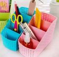 4 Grids Multicolor Desktop Pen and Toothbrush Storage Organizers Box Case - (1pcs). 