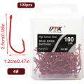 FISH KING Red Fishing Hooks Sea Barbed Fishing Lures Shank Beak Live BaitHolder Carp Fishing Jig Worm Hooks Accessories Tackle. 