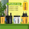 240W 5 Ports 2USB 3Type C Fast Charging LED Mobile Phone Charger For   Iphone  USB C Charger Adapter. 