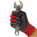 3Pairs - Nylon Rubber Coated Safety Hand Gloves - Red, Cut-Resistant & Chemical-Resistant for Industrial, Household, & Bike Riding (6 Pieces) Made In China.