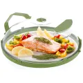 Microwave Cover Splatter-Proof Microwave Guard Cover Clear Microwave Plate Cover with Handle Kitchen Cooking Lid for Vegetables. 