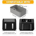 2Pcs Air Fryer Silicone Pot Air Fryer Liner Heat Resistant Air Fryer Silicone Basket Rectangle Baking Pan for Oven Microwave.