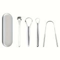 1/2/3/4pcs Tongue Scrapers for Adults Tough Metal Tongue Cleaner Stainless Steel Tongue Scrubber for Fresh Breath. 